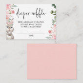 バニーベビーシャワーフローラおむつラッフル エンクロージャーカード (正面/裏面)