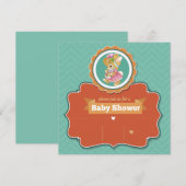 バニーベビーシャワー招待状 シーズンカード (正面/裏面)