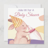 バニーベビーシャワー招待状 シーズンカード (正面)