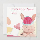 バニーベビーシャワー招待状 シーズンカード (裏面)