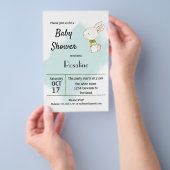 バニーベビーシャワー招待状 チラシ (ハンドル)