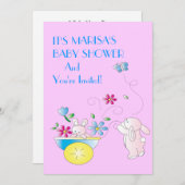 バニーベビーシャワー招待状 招待状 (正面/裏面)