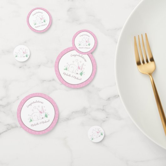 バニーベビーシャワー春ピンクガール コンフェッティ (グループ)