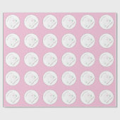 バニーベビーシャワー春ピンクガール ラッピングペーパー (フラット)