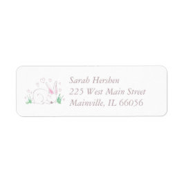 バニーベビーシャワー春ピンクガール ラベル