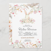 バニーベビーシャワー、バニーベビー招待状 招待状 (正面/裏面)