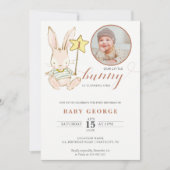 バニーベビーバースデーフォト招待状 招待状 (正面)