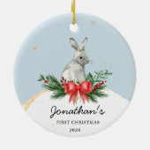 バニーベビー初めてのクリスマスオーナメント セラミックオーナメント (裏面)
