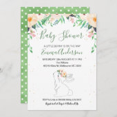 バニーベビー男女兼用ビーシャワー招待状 招待状 (正面/裏面)