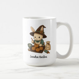 バニーベーカリーの名入れまたはテキスト コーヒーマグカップ