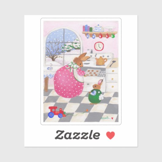 バニーベーキングクッキーステッカー シール (シート)