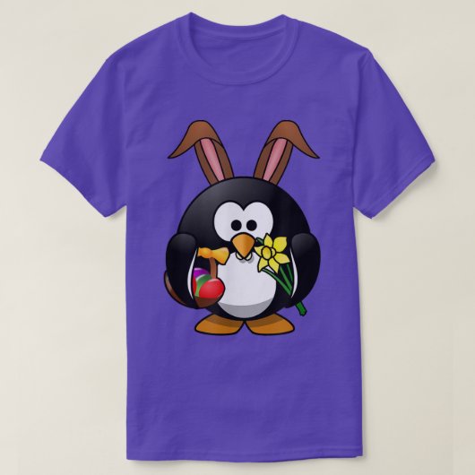 バニーペンギンおもしろいイースター2016 Tシャツ (デザイン正面)
