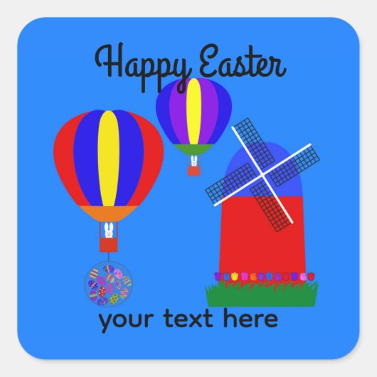 バニーホットエアバルーン#1-2シール スクエアシール (正面)