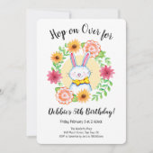 バニーホップオンオーバーパステル誕生日パーティー 招待状 (正面)