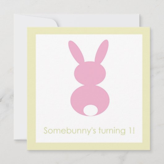 バニーホップ誕生日またはベビーシャワー招待状 招待状 (正面)