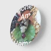 バニーホームハニーアムホーム ラウンド壁時計 (傾斜)