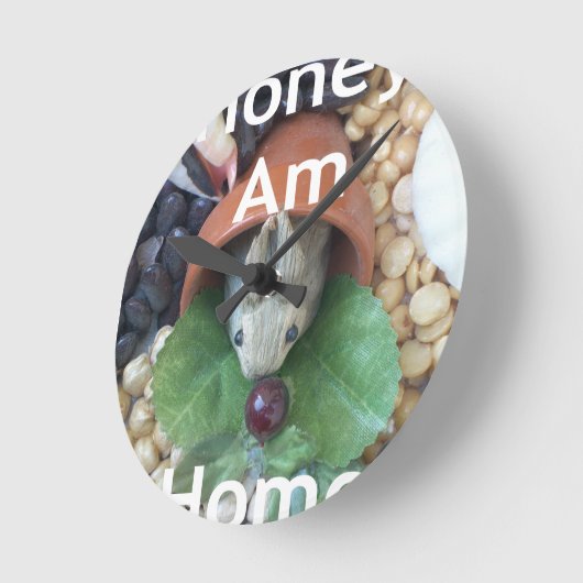 バニーホームハニーアムホーム ラウンド壁時計 (傾斜)