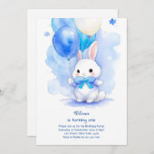 バニーボーイファースト誕生日招待状 招待状 (正面/裏面)