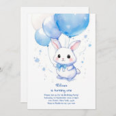 バニーボーイファースト誕生日招待状 招待状 (正面/裏面)