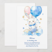 バニーボーイファースト誕生日招待状 招待状 (正面/裏面)