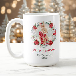 バニーポインセチア水の色の名前クリスマスマグ コーヒーマグカップ