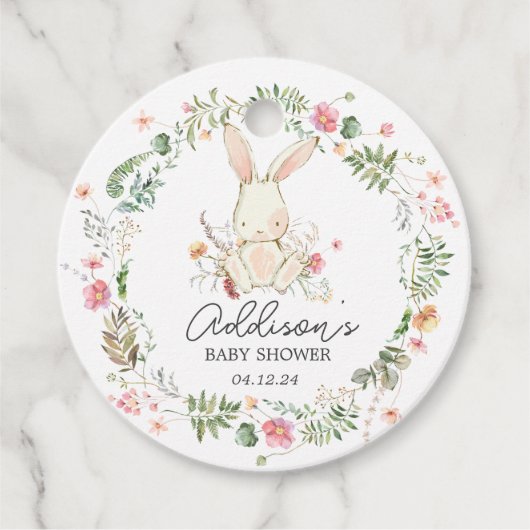 バニーメッセージカード、ウサギメッセージカード フェイバータグ (正面)