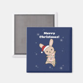 バニーメリークリスマスウィンターアニマルウサギの卵 マグネット (正面/裏面)