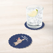 バニーメリークリスマスウィンターアニマルウサギ紙 ペーパーコースター (インサイチュ)