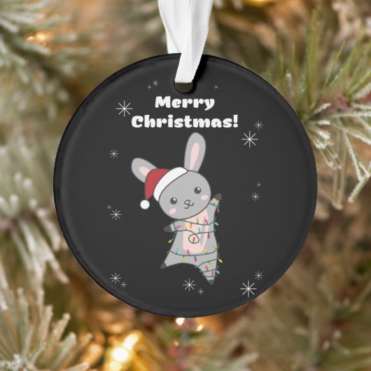 バニーメリークリスマス冬の動物うさぎ オーナメント (ツリー)
