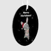 バニーメリークリスマス冬の動物うさぎ オーナメント (正面)