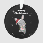 バニーメリークリスマス冬の動物うさぎ オーナメント (正面)