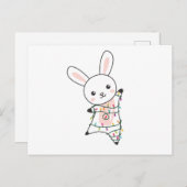 バニーメリークリスマス冬の動物うさぎ ポストカード (正面/裏面)
