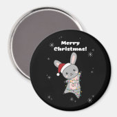バニーメリークリスマス冬の動物うさぎ マグネット (正面/裏面)