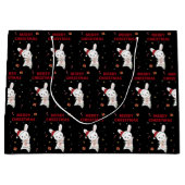 バニーメリークリスマス冬の動物うさぎ ラージペーパーバッグ (正面)