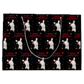 バニーメリークリスマス冬の動物うさぎ ラージペーパーバッグ (裏面)