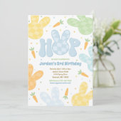 バニーモダンバースデーパーティー春バースデーパーティー 招待状 (スタンド正面)