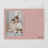 バニーモダン付きピンクハッピーイースターフォトカード ポストカード (裏面)