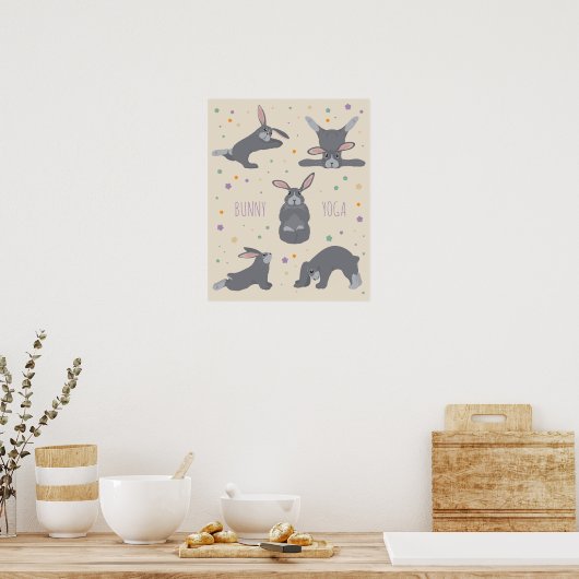 バニーヨガ ポスター (キッチン)