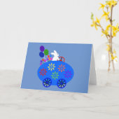 バニーライディングエッグカー#2カード カード (黄色い花)