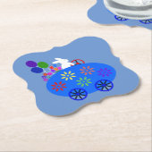 バニーライディングエッグカー#2紙 ペーパーコースター (アングル)