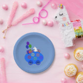 バニーライディングエッグカー#3紙プレート ペーパープレート (パーティー)