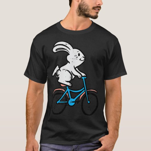 バニーライディング自転車カワイトイースターウサギバイクシクリ Tシャツ (正面)