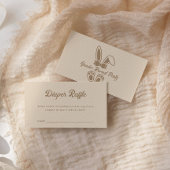 バニーライトベージュジェンダーおむつラッフルを明らかにする エンクロージャーカード