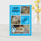 バニーラバーズフォトコラージュハッピーバースデーパン カード (黄色い花)