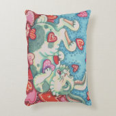 バニーラビットとカラフルハート雨バレンタイン アクセントクッション (正面(垂直))