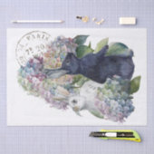 バニーラビットアジサイの花のフランスの消印 薄葉紙 (クラフト)