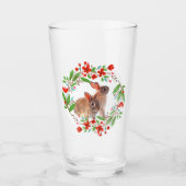 バニーラビットイースターと赤いポピーリース タンブラーグラス (正面)