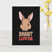 バニーラビットイースターバニーおもしろいキュートギフトアイディア カード (黄色い花)