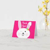 バニーラビットイースター春誕生日パーティー カード (黄色い花)
