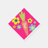 バニーラビットイースター春誕生日パーティー スタンダードカクテルナプキン (角)